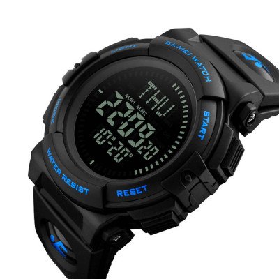 Skmei 1290BU Black-Blue Smart Watch + Compass