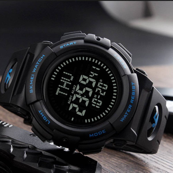 Чоловічий годинник Skmei 1290BU Black-Blue Smart Watch + Compass фото 4