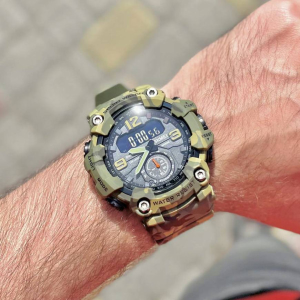 Чоловічий годинник Skmei 1637CMGN Camo Green. фото 4