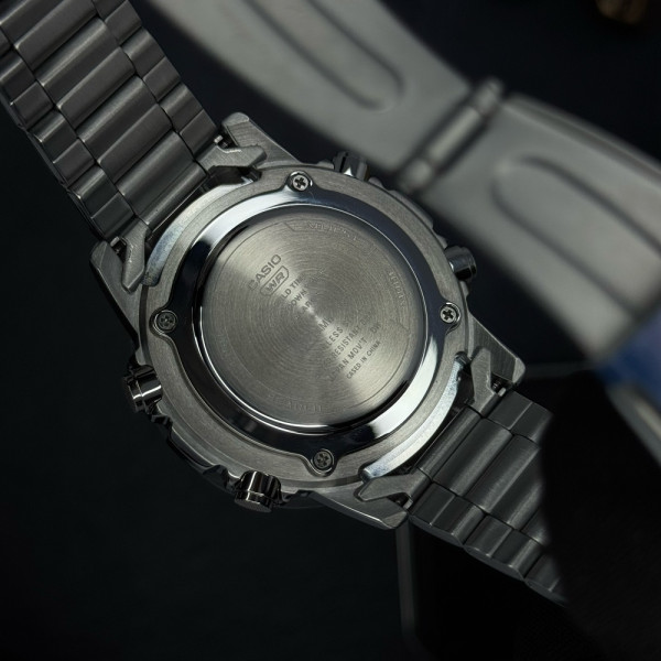 Классические Мужские часы Casio AMW-880D-3A стальные, водонепроницаемые, Япония. фото 5