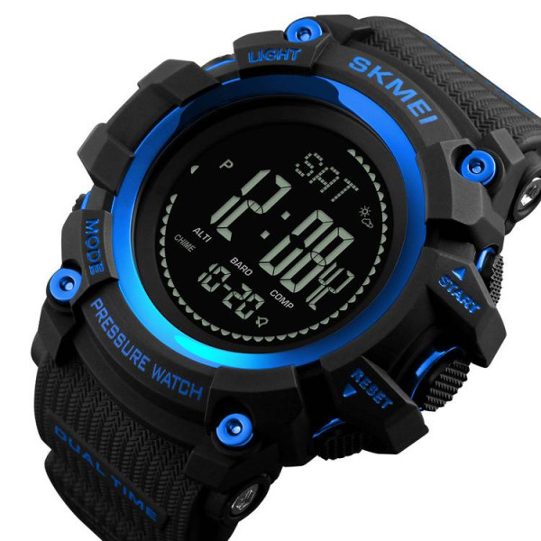 Чоловічий годинник Skmei 1358 Black-Blue Smart Watch Compass фото 3