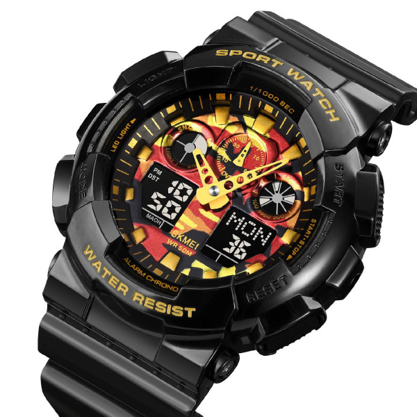 Мужские часы Skmei 1832CMBKGD Black-Gold Camo фото 3