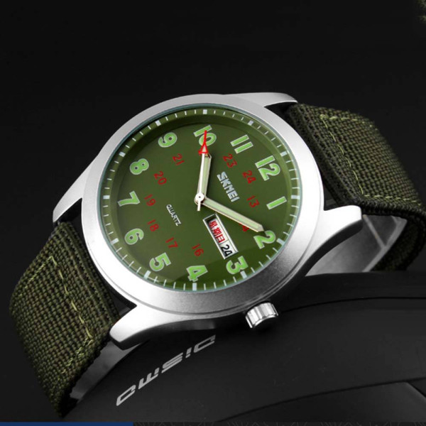 Чоловічий годинник Skmei 9112GN Silver-Green фото 4
