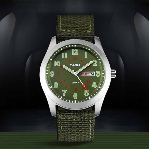 Чоловічий годинник Skmei 9112GN Silver-Green фото 5