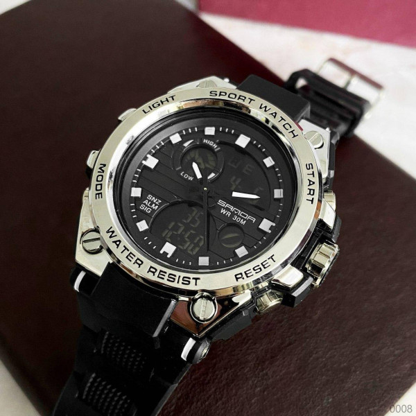 Чоловічий годинник Sanda 739 Black-Silver фото 7