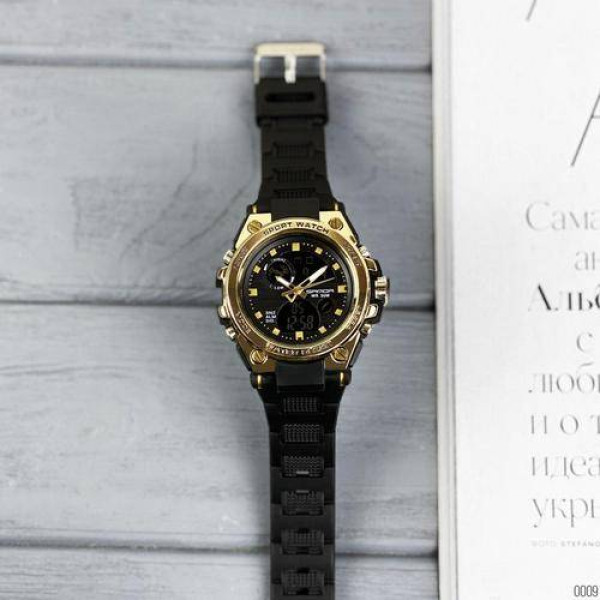 Мужские часы Sanda 739 Black-Gold фото 6