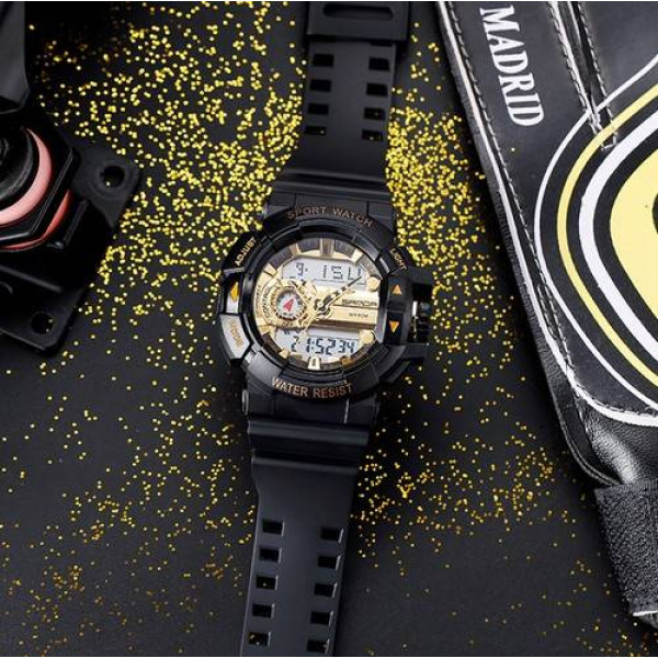 Мужские часы Sanda 599 Black-Gold фото 3