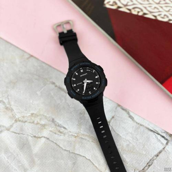 Чоловічий годинник Sanda 6005 Black-Silver фото 5