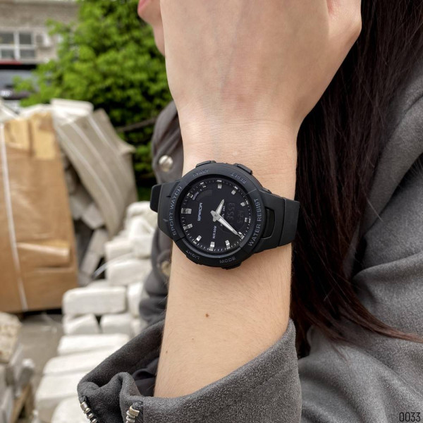 Чоловічий годинник Sanda 6005 Black-Silver фото 8