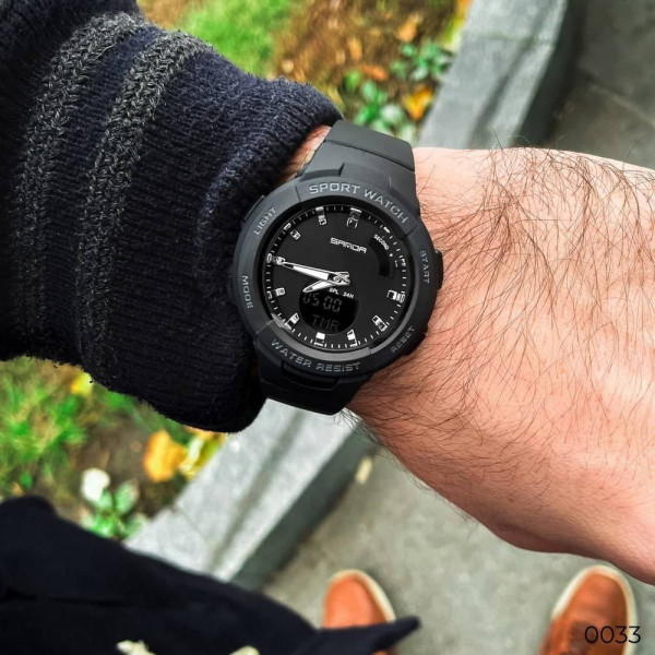 Чоловічий годинник Sanda 6005 Black-Silver фото 11