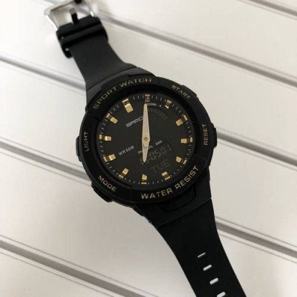Чоловічий годинник Sanda 6005 Black-Gold фото 3