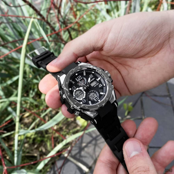 Чоловічий годинник Sanda 6008 Black-Silver фото 8