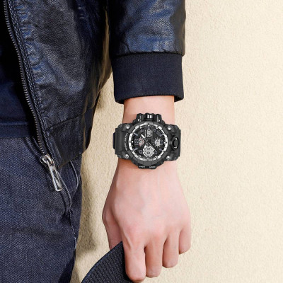 Мужские часы Sanda 6021 Black-Silver