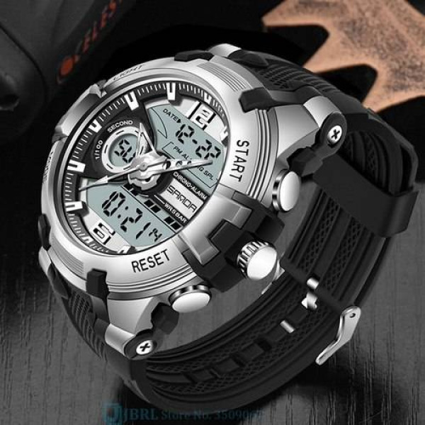 Чоловічий годинник Sanda 6015 Black-Silver фото 3