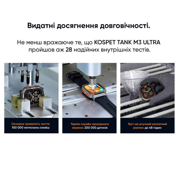 Спортивний Розумний Годинник Kospet TANK M3 ULTRA Silver + GPS, Спортивні Режими, Водозахист фото 13