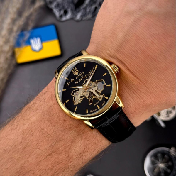Класичний чоловічий годинник Awarder 022 Gold-Black Mechanic Де би не був фото 10