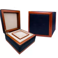 Коробка для годинника шкіряна коричнева з чорним