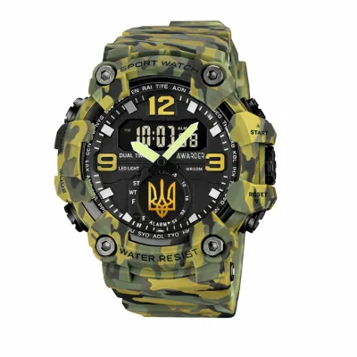 Мужские часы Awarder 003 Трезубец золото Army Green