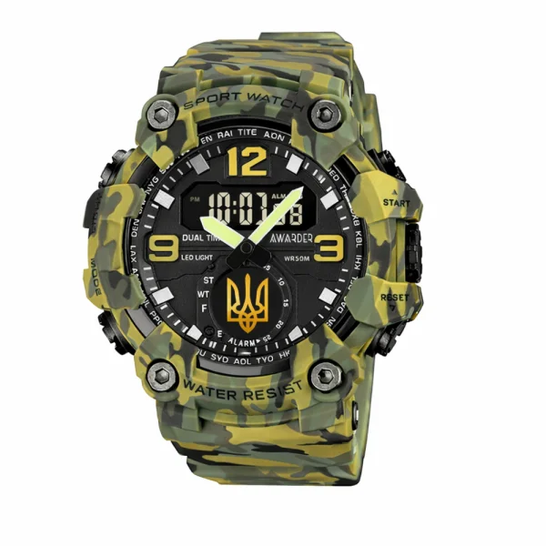 Мужские часы Awarder 003 Трезубец золото Army Green фото 1