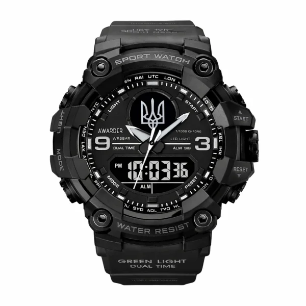 Чоловічий годинник Awarder 001 Тризуб срібло Black фото 1