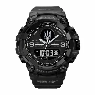 Мужские часы Awarder 001 Трезубец серебро Black