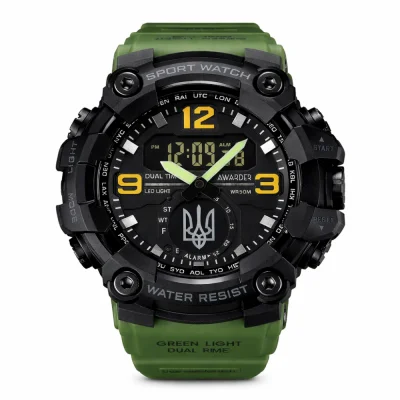 Чоловічий годинник Awarder 003 Тризуб срібло Army Green-Black