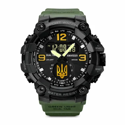 Чоловічий годинник Awarder 003 Тризуб золото Army Green-Black