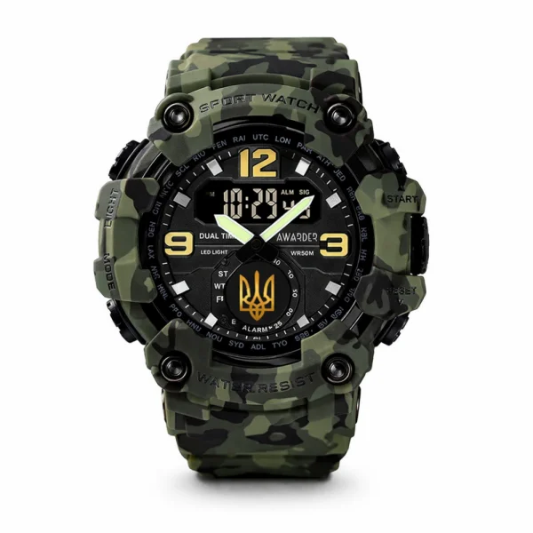 Чоловічий годинник Awarder 004 Тризуб золото Camo Green фото 1