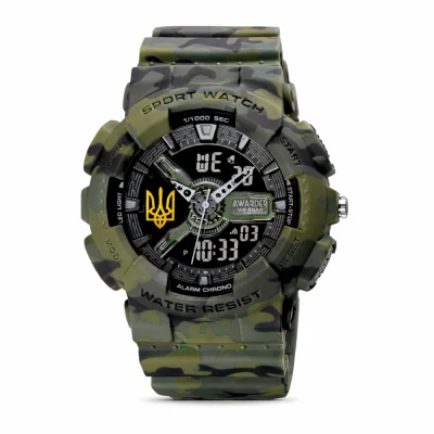 Мужские часы Awarder 005 Трезубец золото Camo Green