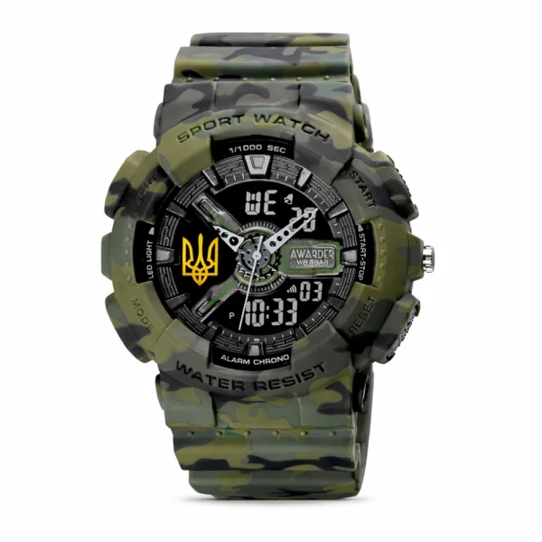 Чоловічий годинник Awarder 005 Тризуб золото Camo Green фото 1