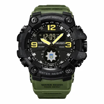 Мужские часы Awarder 003 Полиция Army Green-Black