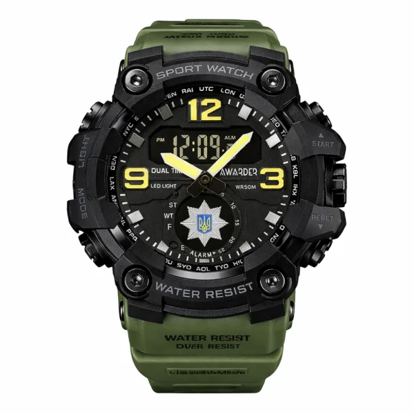 Чоловічий годинник Awarder 003 Поліція Army Green-Black фото 1