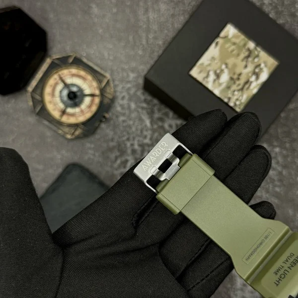 Мужские часы  Awarder 004 Трезубец серебро  Army Green-Black фото 9
