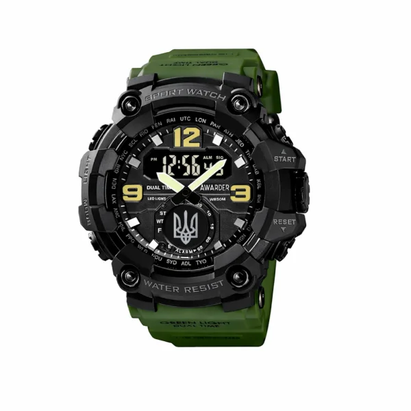 Чоловічий годинник Awarder 004 Тризуб срібло  Army Green-Black фото 1