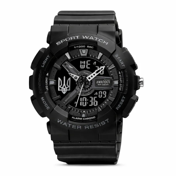 Чоловічий годинник Awarder 005 Тризуб срібло  Black фото 1