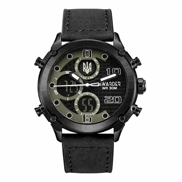 Чоловічий годинник Awarder 017 Тризуб срібло Black фото 1