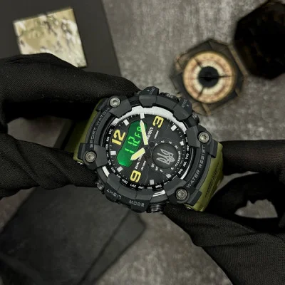 Awarder 004AGUASI Трезубец серебро Зеленые + Коробка