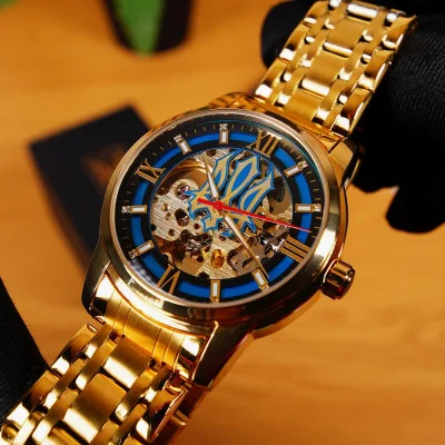 Класичний чоловічий годинник Awarder 025 Sharp Gold Blue