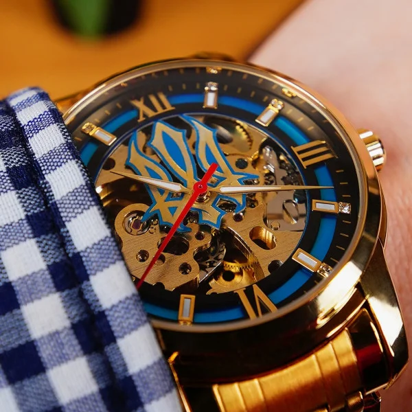 Класичний чоловічий годинник Awarder 025 Sharp Gold Blue фото 3