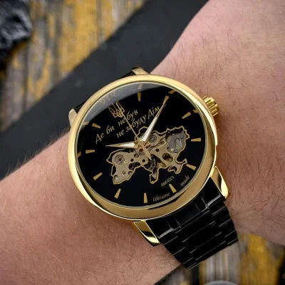 Классические мужские часы Awarder 022 Black-Gold Automatics Metall Не Забуду Дом