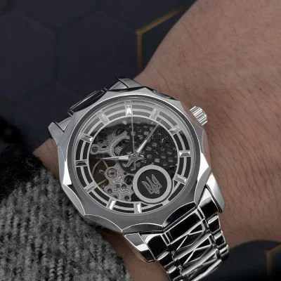 Класичний годинник Awarder 024SI Тризуб срібло Silver
