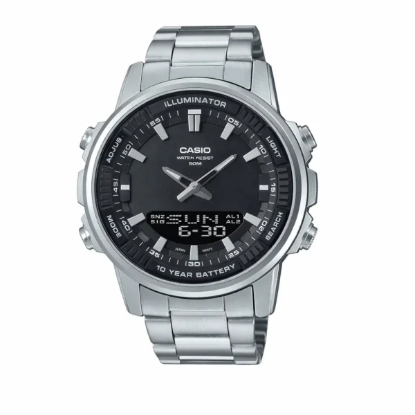 Класичний Чоловічий годинник Casio AMW-880D-1A стальний, водонепроникний, Японія фото 1