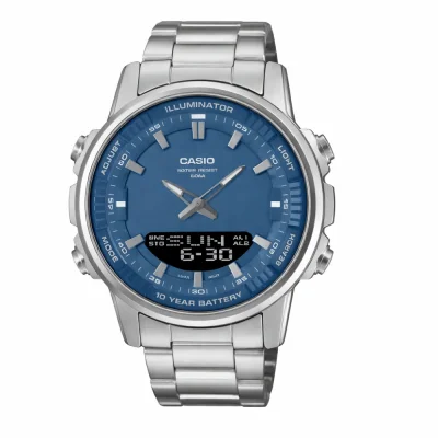 Класичний Чоловічий годинник Casio AMW-880D-2A1 стальний, водонепроникний, Японія