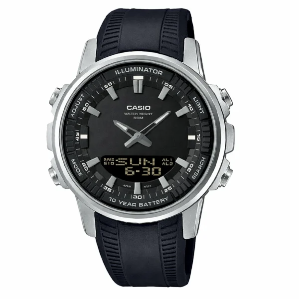 Класичний Чоловічий годинник Casio AMW-880-1A стальний, водонепроникний, Японія фото 1