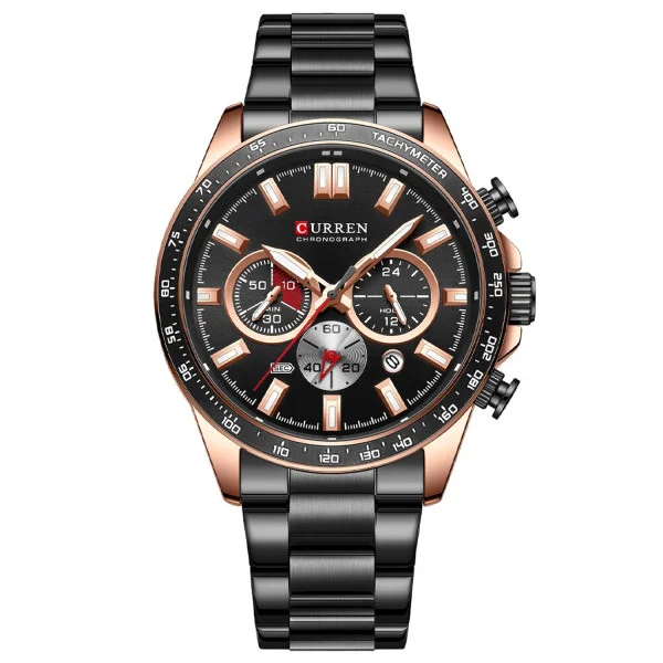 Чоловічий годинник Curren 8418 Black-Gold фото 1
