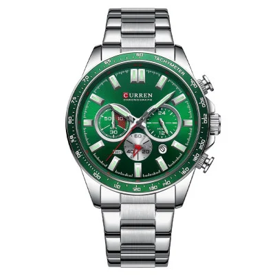 Чоловічий годинник Curren 8418 Silver-Green
