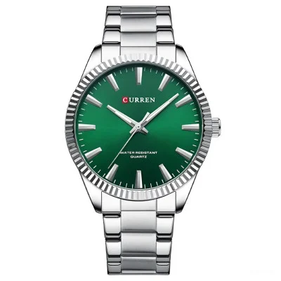 Чоловічий годинник Curren 8425 Silver-Green