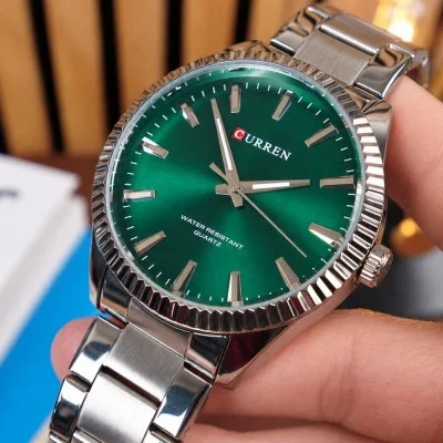 Мужские часы Curren 8425 Silver-Green