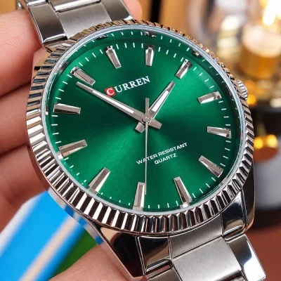 Мужские часы Curren 8425 Silver-Green