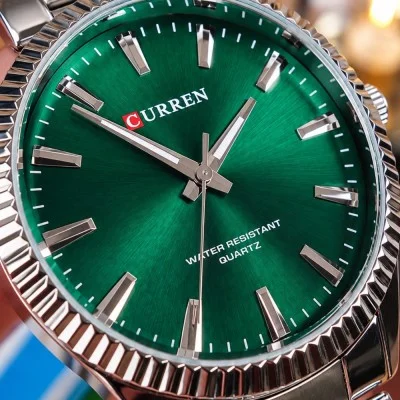 Мужские часы Curren 8425 Silver-Green